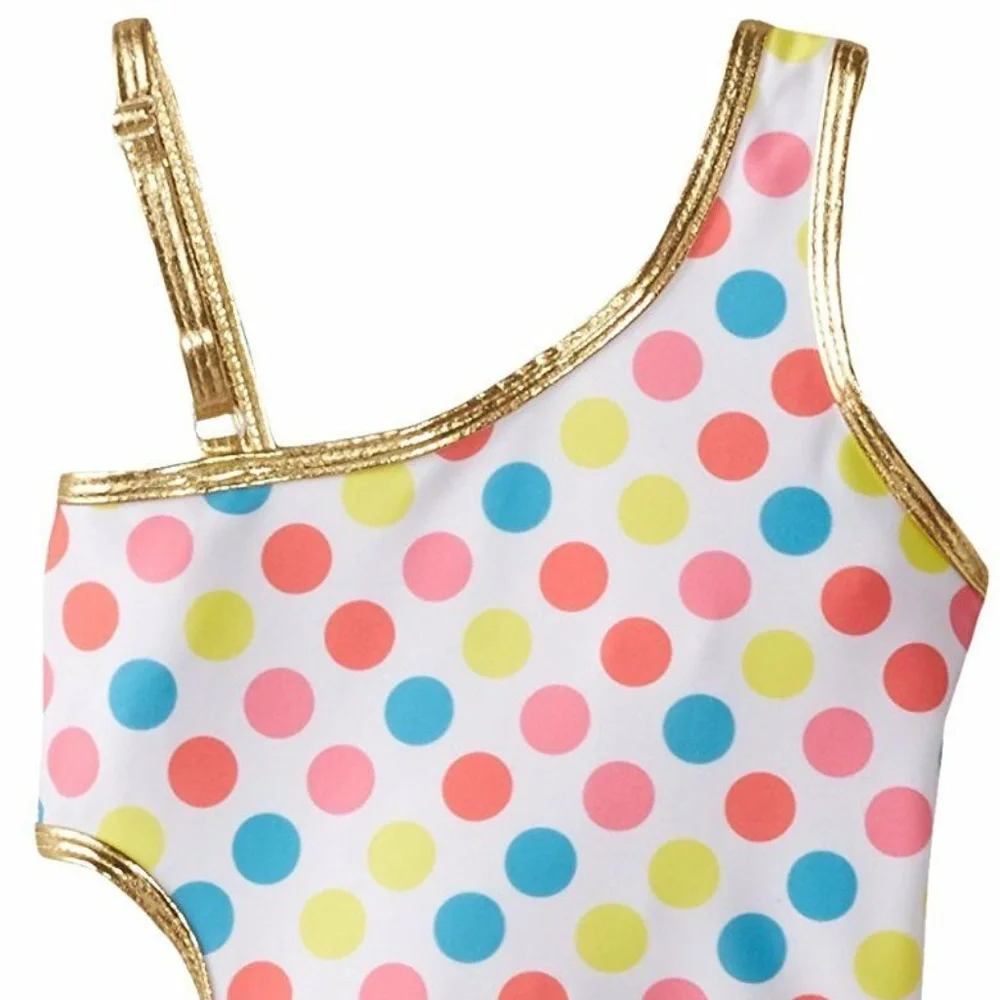 Jantzen Girls One Piece Cut Out Swimsuit Size 5 Polka Dot NWT‎ Swimwear